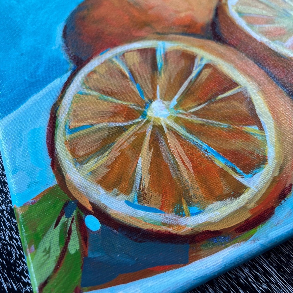 Cheerful petite‎ original painting of oranges - Picture 2 of 5